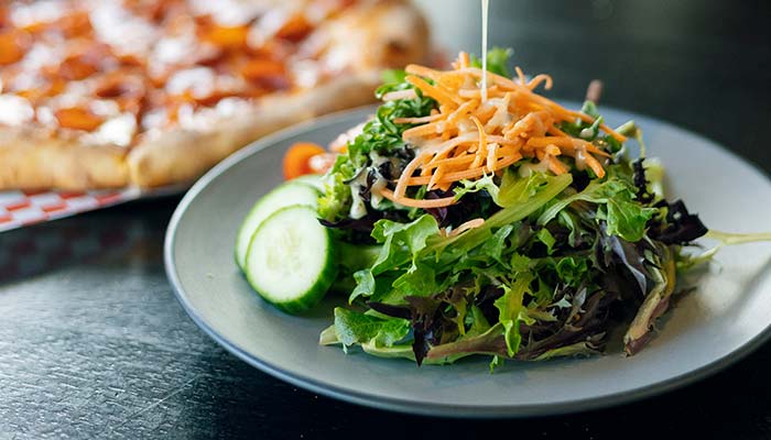 Food menu garden salad served Drunken Elephant Pizza & Brews restaurant, pizzeria and bar in Temecula, CA Food menu garden salad served Drunken Elephant Pizza & Brews restaurant, pizzeria and bar in Temecula, CA